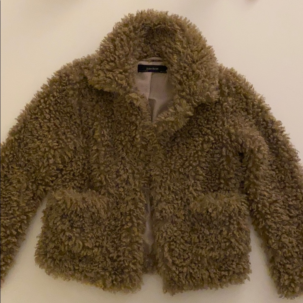 Zara Cropped Teddy Coat